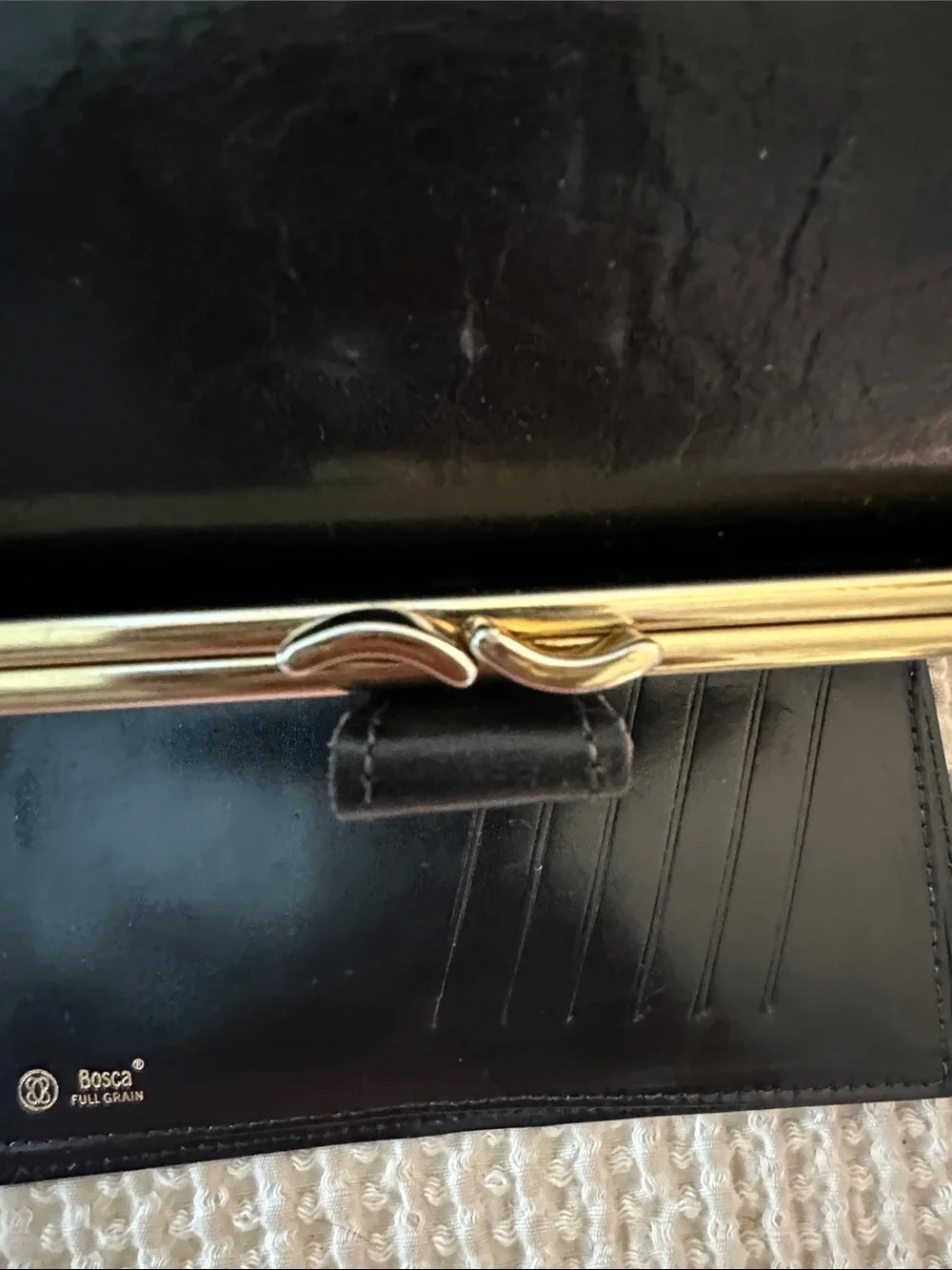 Vintage Bosca Leather Continental Envelope Wallet.